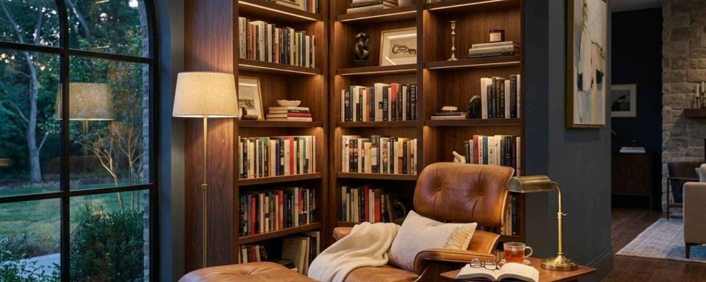 Luxury Home Library Corner